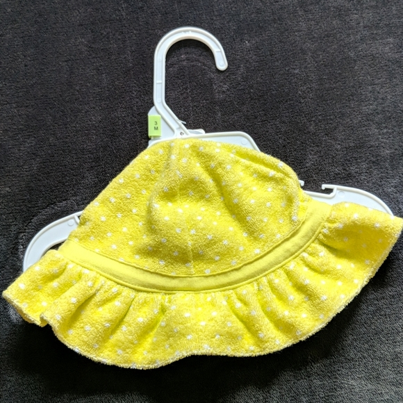 Electric Yellow & Polka Dot Romper/Hat Combo - Picture 6 of 10